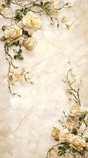 复古风白玫瑰花卉背景图