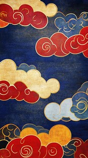 中式传统祥云图案背景