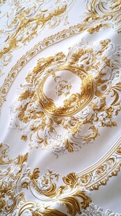 欧式奢华金白雕花天花板