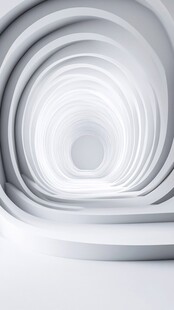 白色环形隧道抽象艺术图景