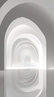 白色拱形隧道空间美学