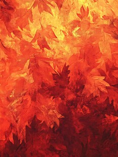 秋日枫叶绚丽油画背景
