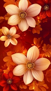 绚丽花朵绽放热烈背景