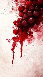 滴浆红葡萄的艺术画面