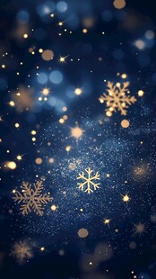 梦幻蓝色雪花光斑背景图