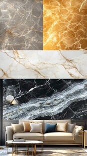 多样大理石纹理客厅装饰图