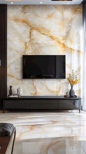 现代轻奢风客厅电视背景墙