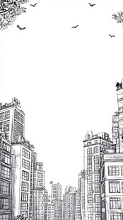 城市天际线 飞鸟相伴图景