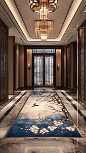 中式奢华门厅 典雅地毯装饰