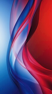 红蓝幻彩飘动抽象背景图