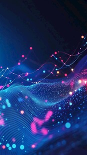 梦幻数字波浪科技背景图