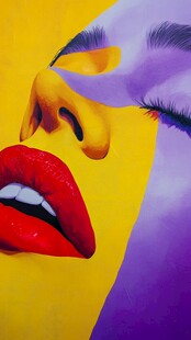 多彩抽象女性脸部艺术画