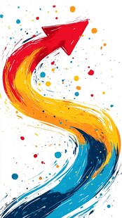 彩色动感箭头艺术图案