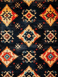 民族风几何图案织物纹理