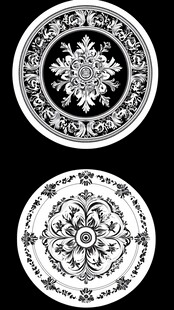古典圆形花纹装饰图案