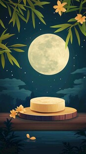 月夜下的月饼与静谧景致