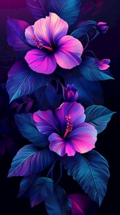 梦幻紫调木槿花绽放