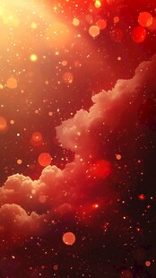 梦幻红色云海光斑背景