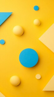 黄底几何图形创意组合