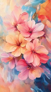 梦幻缤纷花卉油画