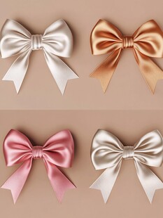 多彩缎面蝴蝶结装饰集合