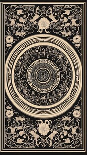 古典中式圆形花纹装饰图案