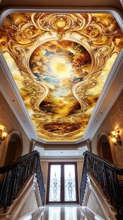 奢华欧式大厅精美天花板