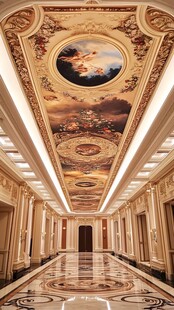 欧式奢华走廊精美天花板