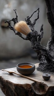 中式禅意茶具与古朴摆件