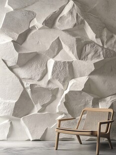 立体几何风墙面与简约座椅