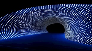 蓝色灯光隧道 梦幻科技感