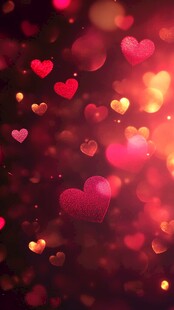 浪漫红心光斑梦幻背景图