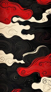 中式云纹抽象艺术图案