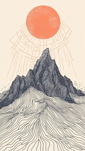 日出高山 线条绘就美景