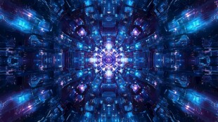 炫彩科技感对称空间图案