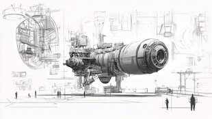 未来科幻风格巨型机械装置