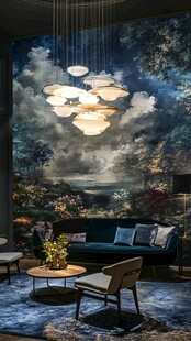 梦幻壁画客厅室内设计场景