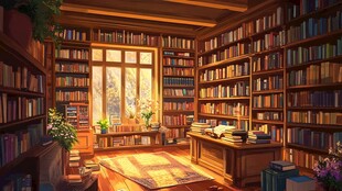 温馨静谧的古典书房一角