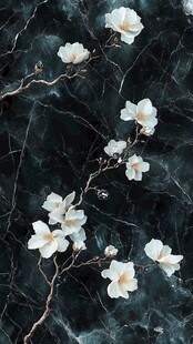 水墨风玉兰花枝背景图