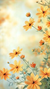 烂漫黄色小花绽放美好