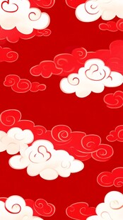 红色祥云图案喜庆背景图
