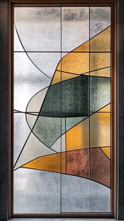 抽象几何彩色玻璃艺术窗