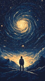 仰望星空的孤独旅人
