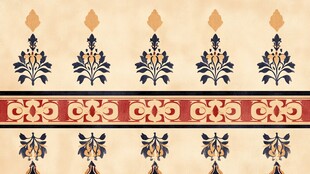 复古花卉条纹装饰图案