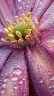 带水珠的娇艳紫色花朵