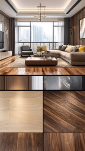 现代客厅地板材质多样展示