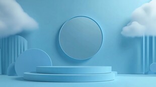 蓝色梦幻产品展示空间