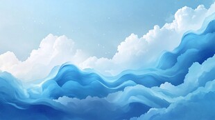 梦幻蓝色云海天空背景图