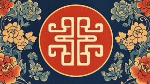 中式花卉福寿纹传统图案