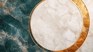 奢华大理石与金框装饰图案